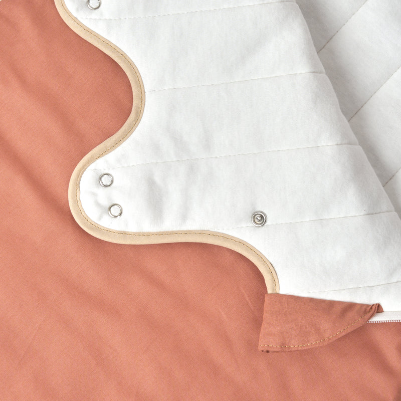 The buttons on the Rust Orange Organic Sleeping Bag (0-6 Months) | Baby Sleep Bags, Shawls, Swaddles & Sleepbags | Nightwear | Nursery - Clair de Lune UK