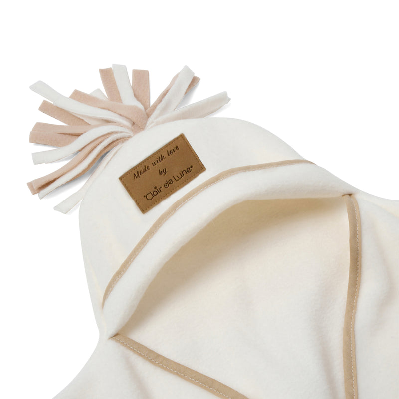 The hood of the Cream Star Fleece Baby Wrap Blanket | Cosy Baby Blankets | Nursery Bedding | Newborn, Baby and Toddler Essentials - Clair de Lune UK