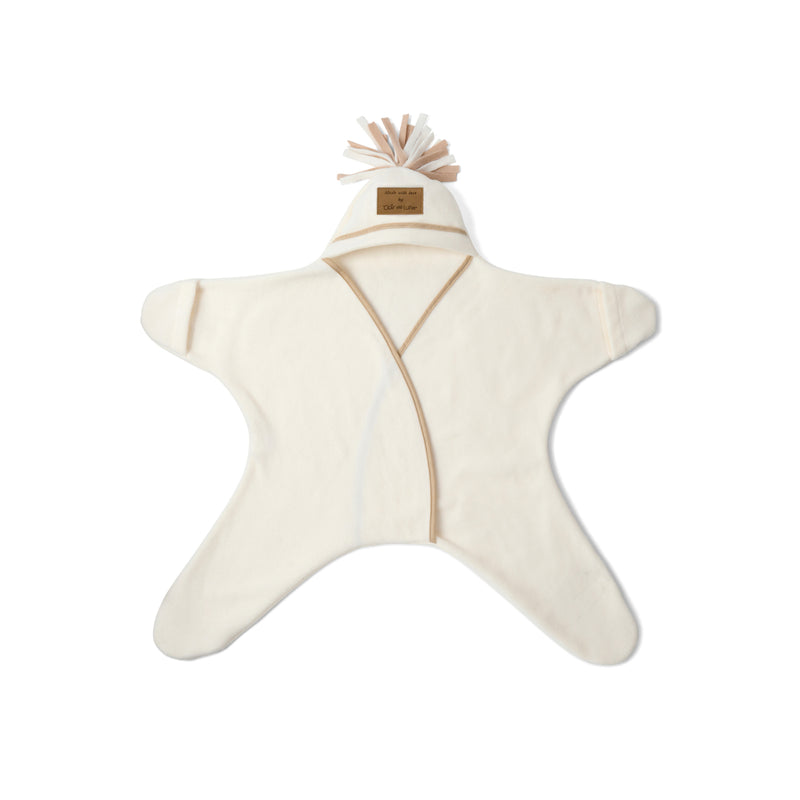 Cream Star Fleece Baby Wrap Blanket | Cosy Baby Blankets | Nursery Bedding | Newborn, Baby and Toddler Essentials - Clair de Lune UK