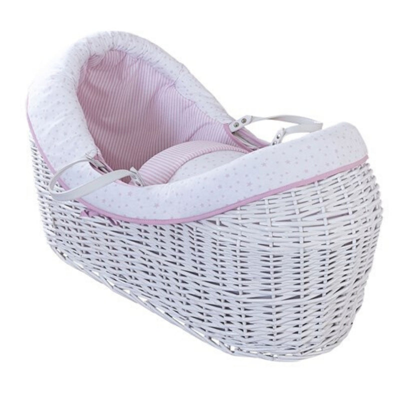 Pink Stars & Stripes Wrapover® Noah Pod® Bedding Set | Moses Basket Dressings | Bedding - Clair de Lune UK
