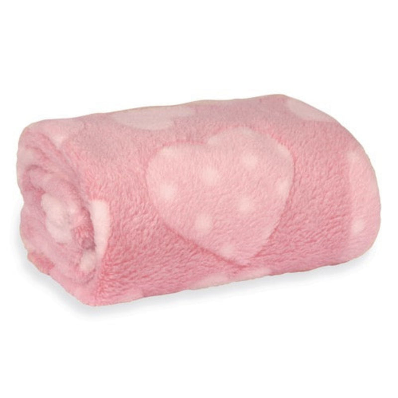 Plush Heart Fleece Baby Blanket | Cosy Baby Blankets | Nursery Bedding | Newborn, Baby and Toddler Essentials - Clair de Lune UK