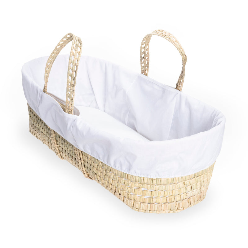 White Scandi Palm Moses Basket | Moses Baskets | Co-sleepers | Nursery Furniture - Clair de Lune UK
