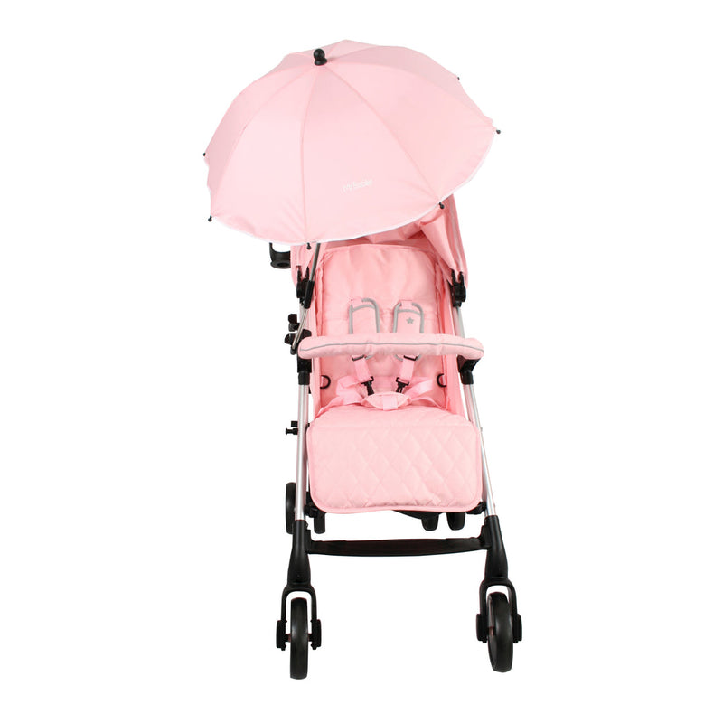  Pink My Babiie Pushchair Parasol on a matching My Babiie pushchair | Parasols | Pushchair Accessories | Baby Travel & Accessories - Clair de Lune UK