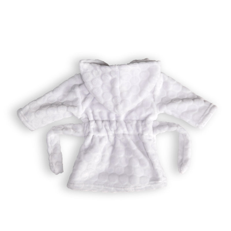 The back of the Komfies Marshmallow Baby Dressing Gown | Dressing Gowns & Ponchos | Bathing & Changing Essentials - Clair de Lune UK