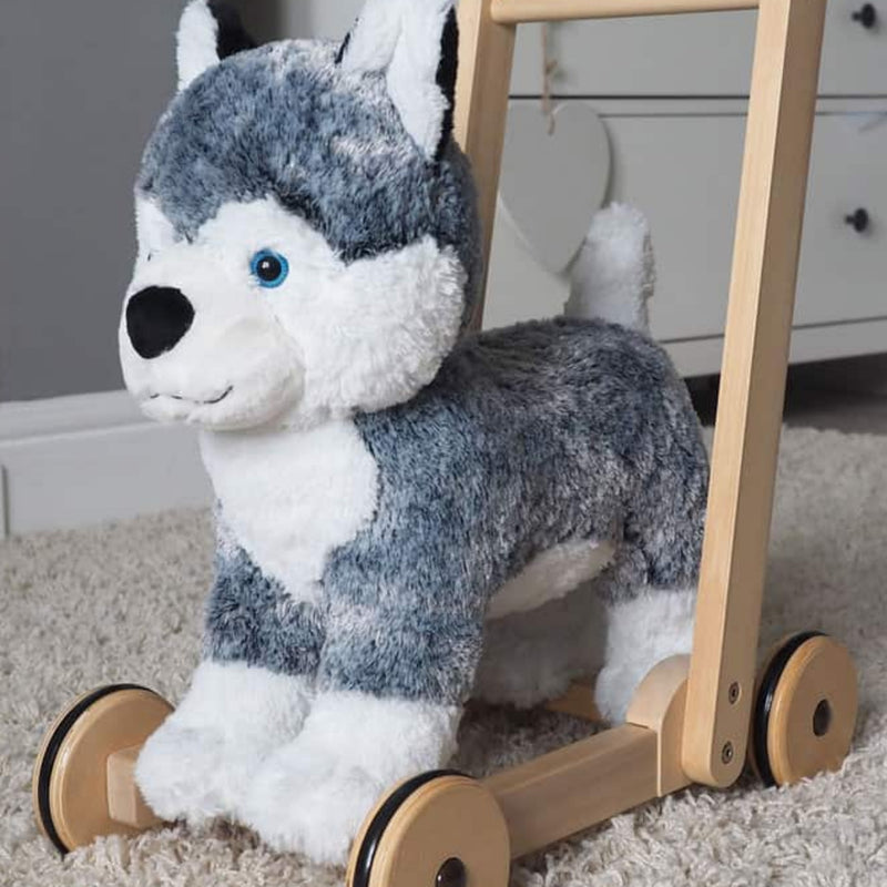 Little Bird Told Me Mishka Dog 2in1 Push Along, Baby Walker and Ride On in a traditional Cotswolds house| Baby Walkers and Ride On Toys | Montessori Activities For Babies & Kids | Toys | Baby Shower, Birthday & Christmas Gifts - Clair de Lune UK