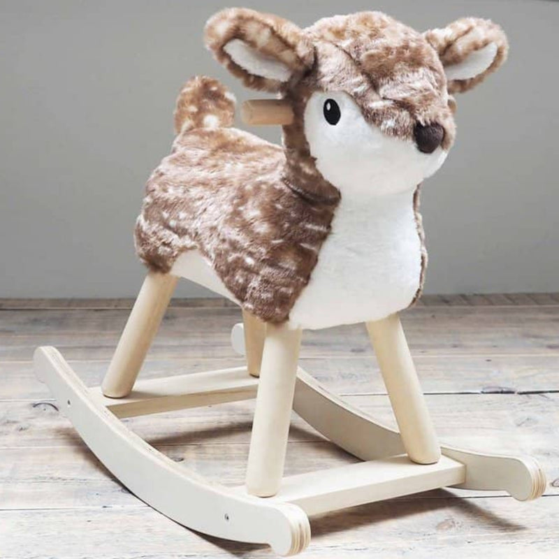 Little Bird Told Me Willow Rocking Deer in a Scandi style nursery| Rocking Animals | Montessori Activities For Babies & Kids | Toys | Baby Shower, Birthday & Christmas - Clair de Lune UK