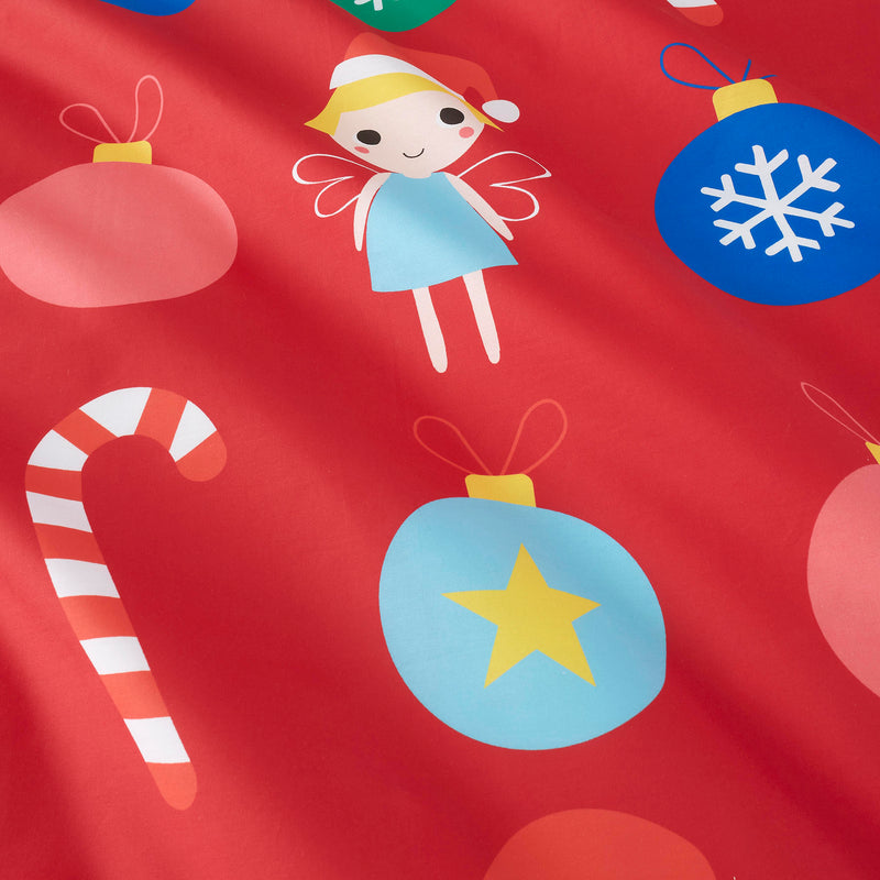 The red side of the Cosatto Christmas Fairy Junior Bed Duvet Cover Set | Toddler Bedding - Clair de Lune UK