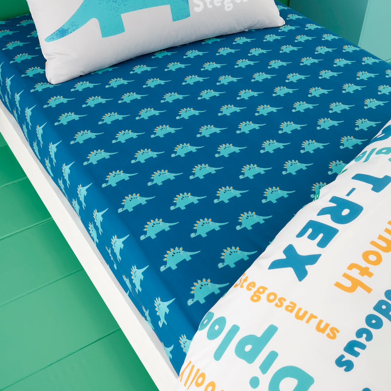 Cosatto D is for Dino 2 Pack Fitted Cotton Single Bed Sheets | Soft Baby Sheets | Cot, Cot Bed, Pram, Crib & Moses Basket Bedding - Clair de Lune UK