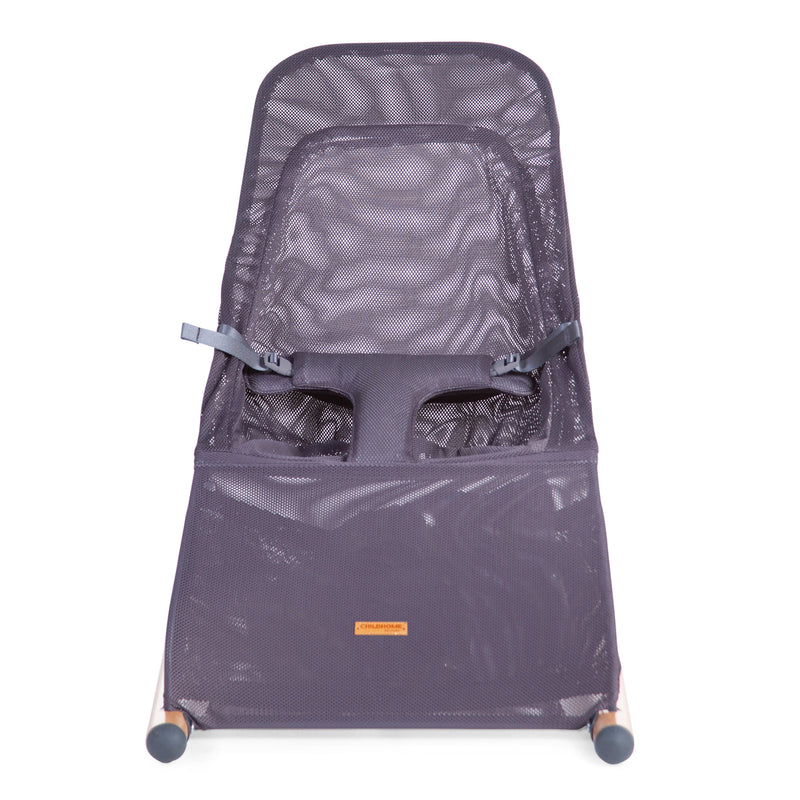 The front of the Natural/Anthracite Childhome Evolux Baby Bouncer | Baby Swings, Rockers & Baby Bouncers | Toys - Clair de Lune