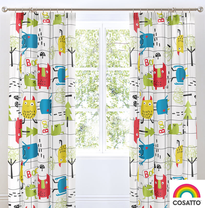 Cosatto Monster Mob Pencil Pleat Curtains - 66" Width x 72" Drop | Curtains | Nursery Decorations | Nursery Furniture - Clair de Lune UK