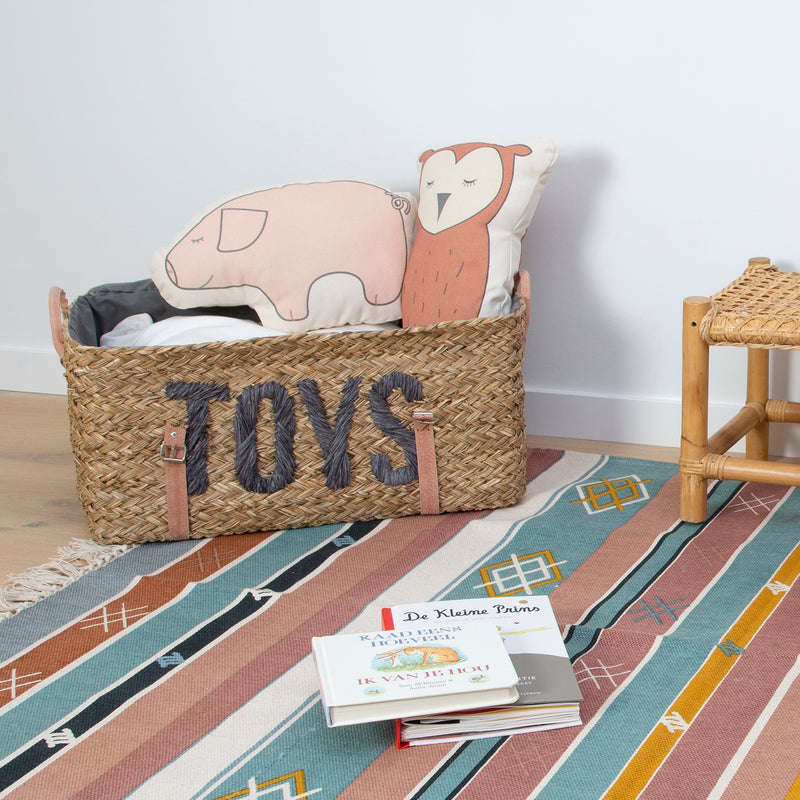 The toy storage basket of the Childhome 2 Pack Rattan Baskets | Nursery Storage | Nursery Furniture - Clair de Lune UK