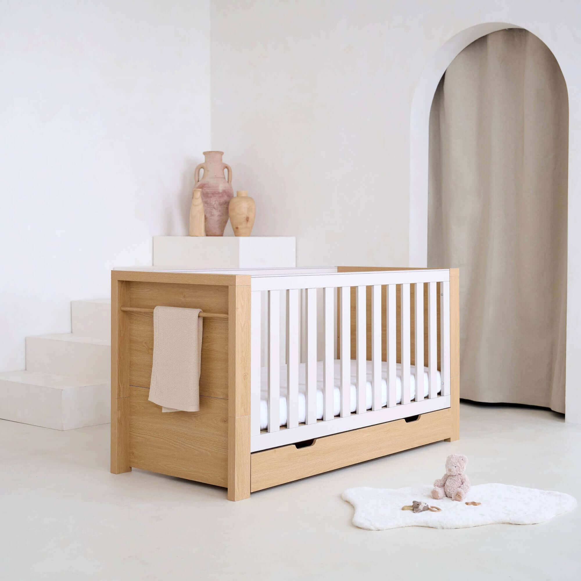 Clair de Lune Juni Cot Bed with Storage Solutions and Under Drawer
