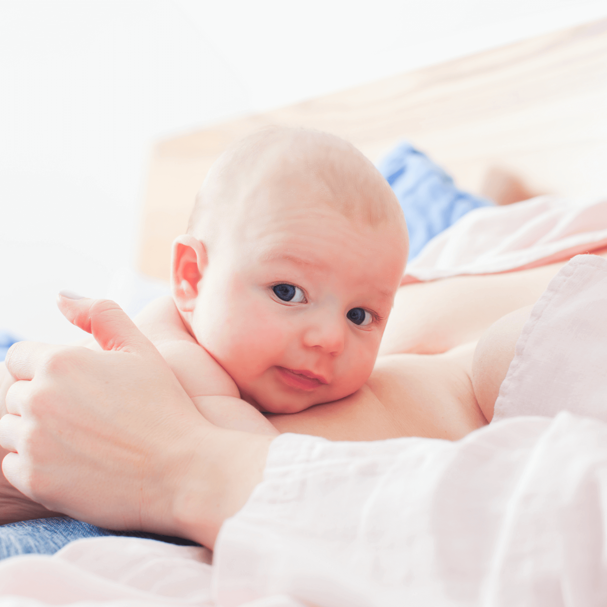 Baby lying on mums tummy | Skin to skin contact | Parenting tips and advice - Clair de Lune UK