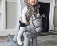 Child riding a grey Little Bird Told Me rocking horse | Kids Toys - Clair de Lune UK