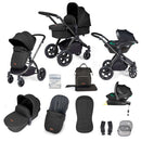 Ickle Bubba Stomp Luxe All In One I Size Travel System With ISOFIX Base with black chassis | Prams, Pushchairs & Travel Systems | Baby Travel Essentials - Clair de Lune UK