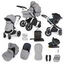 Ickle Bubba Stomp Luxe All In One I Size Travel System With ISOFIX Base with carry cot | Prams, Pushchairs & Travel Systems | Baby Travel Essentials - Clair de Lune UK