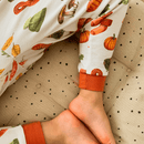 Close up on the cuffs and legs on the Grow Grows Organic Autumnal Amazes Pyjamas | Organic Kids PJs and Nightwear - Clair de Lune UK