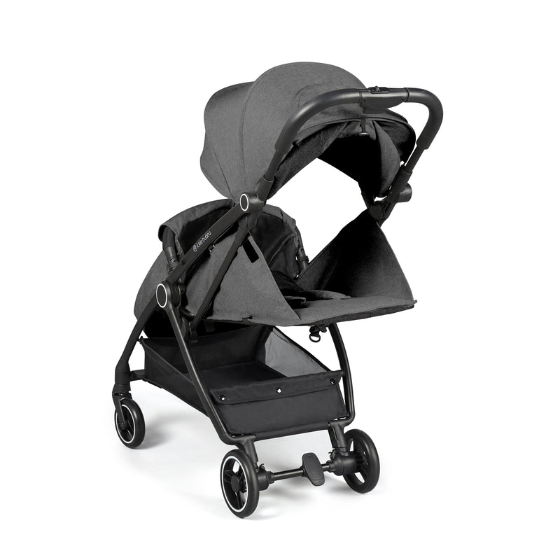 The open back of the Ickle Bubba Aries Max Auto-fold Stroller in Graphite Grey | Pushchairs and Travel Systems | Baby & Kid Travel - Clair de Lune UK
