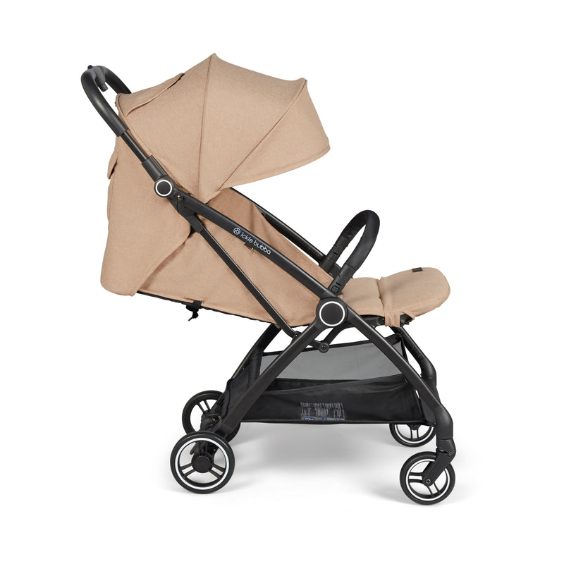 The side of the Ickle Bubba Aries Max Auto-fold Stroller in Biscuit | Pushchairs and Travel Systems | Baby & Kid Travel - Clair de Lune UK