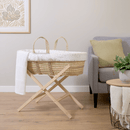 Special Buy - Star Palm Moses Basket with Stand Bundle in a greige living room | Moses Baby Baskets, Bassinets | Nursery Furniture - Clair de Lune UK