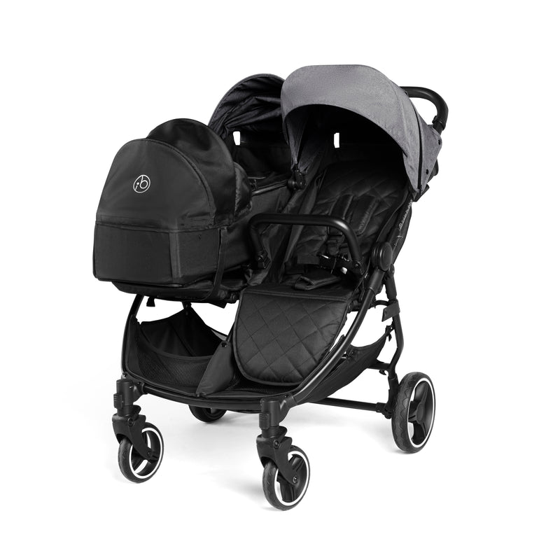 Grey Ickle Bubba Venus Prime Double Stroller with an extra newborn carrycot | Buggies, Strollers & Pushchairs | Travel With Your Baby - Clair de Lune UK