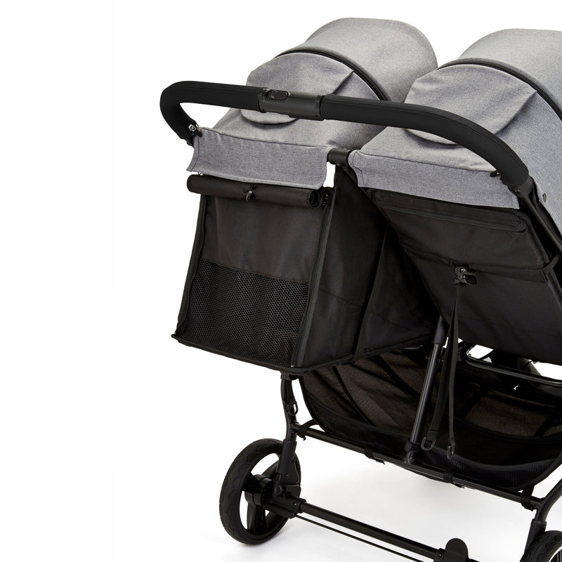 The back of the Grey Ickle Bubba Venus Prime Double Stroller | Buggies, Strollers & Pushchairs | Travel With Your Baby - Clair de Lune UK