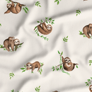 GrowGrows Organic Sleepy Sloth Pyjamas close up on the sloth watercolour print | Organic Kids PJs and Nightwear - Clair de Lune UK