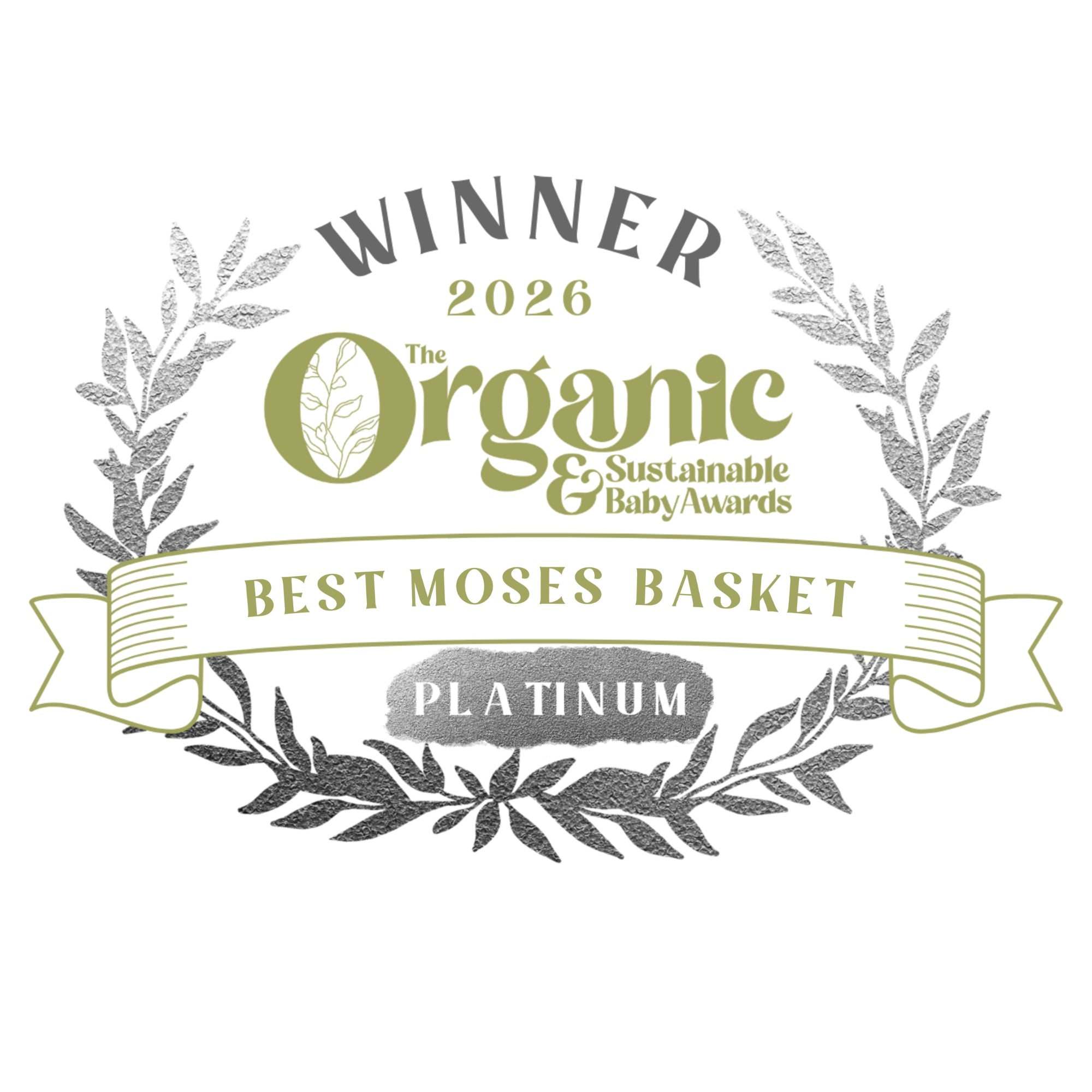 Platinum Winner 2026 of the Organc & Sustainable Baby Awards in the Best Moses Basket Category | Award-winning Baby Sleep Essentials - Clair de Lune UK