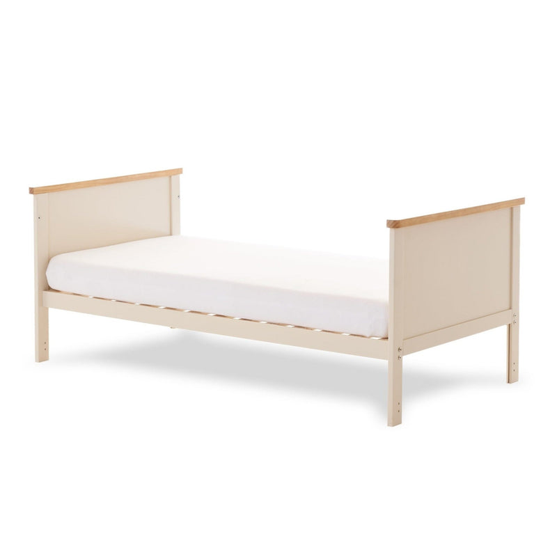 Natural Cashmere Obaby Evie Cot Bed transformed to a toddler bed without side walls | Cots, Cot Beds, Toddler & Kid Beds | Nursery Furniture - Clair de Lune UK