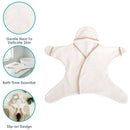 Cream Star Towelling Baby Wrap key features of gentle, soft, slip on design and bath time essentials | Newborn Hooded Towel - Clair de Lune
