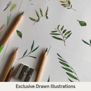 Exclusive hand drawn illustration on the Grow Grows Organic Country Leaf Pyjamas | Organic Kids PJs and Nightwear - Clair de Lune UK
