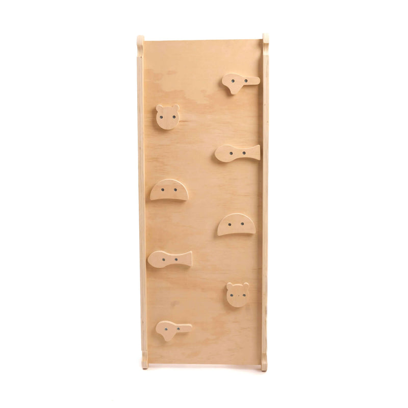 Wooden 3 in 1 activity set wall climbing toy with various animal-shaped protrusions on a white background | Toys | Indoor Play Equipment  | Climbing Frames - Clair de Lune UK