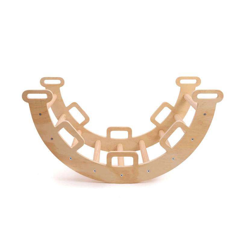  Wooden 3 in 1 activity climbing set profile view of arch rocker | Toys | Indoor Play Equipment  | Climbing Frames - Clair de Lune UK