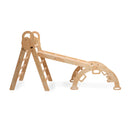  Wooden 3 in 1 activity climbing set profile view of triangle, arch and climbing frame | Toys | Indoor Play Equipment  | Climbing Frames - Clair de Lune UK