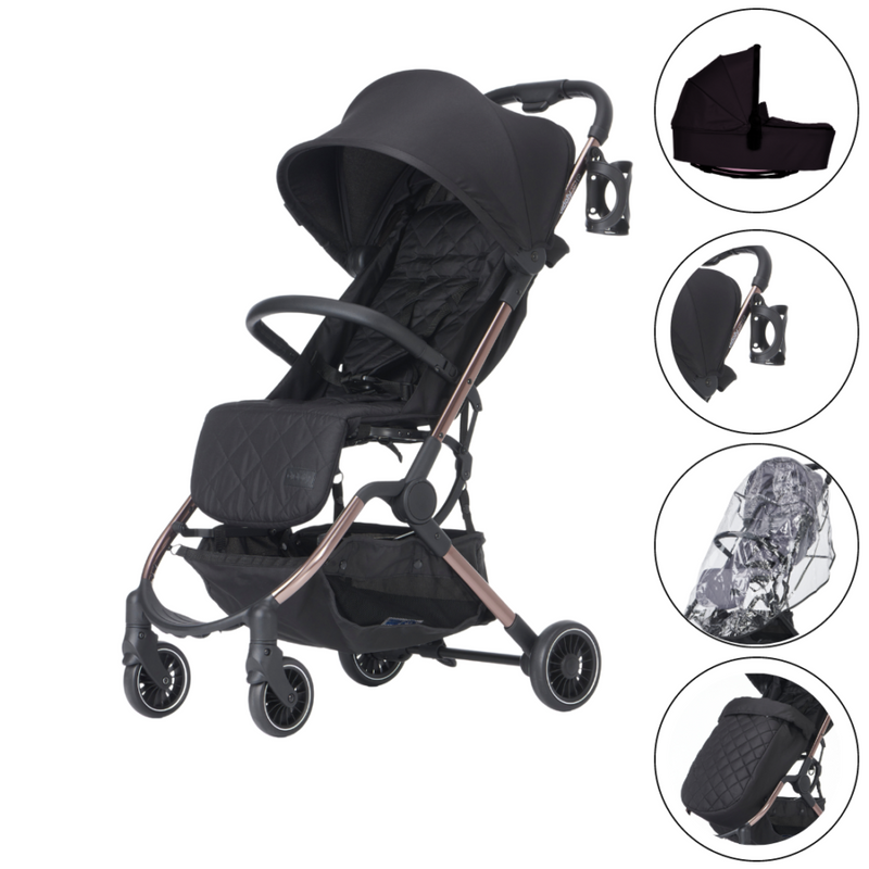 The 2in1 Pushchair and Carry Cot from the Black Didofy New Aster 2 Ultra-Compact Pushchair & Starter Bundles | Didofy | Pushchairs and Travel Systems | Baby & Kid Travel - Clair de Lune UK