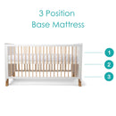 White Essentials Cot Bed diagram of 3 position base mattress | Cots, Cot Beds & Toddler Beds | Nursery Furniture - Clair de Lune UK