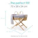 Special Buy - Grey Essentials Moses Basket With Stand and Blanket | Moses Baby Baskets, Bassinets | Nursery Furniture - Clair de Lune UK