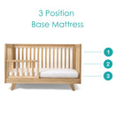 Solid Oak Cot Bed 3 position base mattress diagram | Cots, Cot Beds, Toddler & Kid Beds | Baby Bed | Nursery Furniture - Clair de Lune UK
