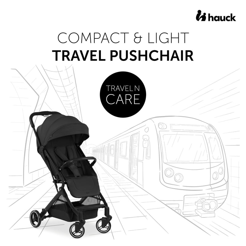 Black Hauck Travel N Care Pushchair as a travel essential for parents | Strollers | Pushchairs, Carrycots & Car Seats Baby | Travel Essentials - Clair de Lune UK