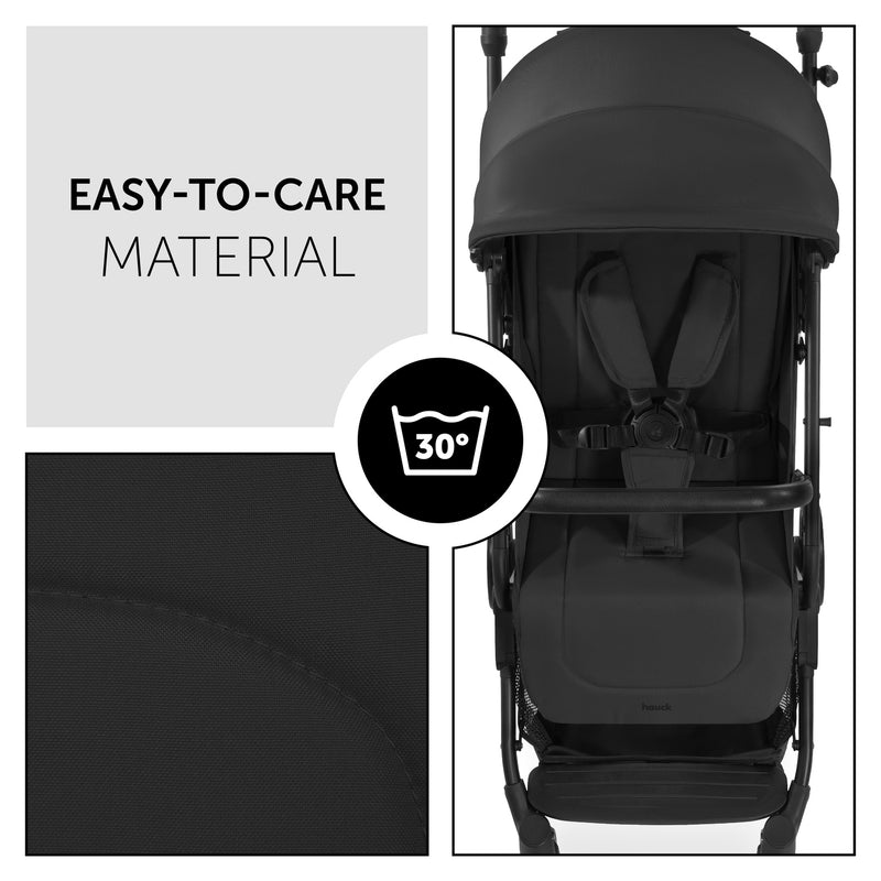 The travel friendly features of the Black Hauck Travel N Care Pushchair | Strollers | Pushchairs, Carrycots & Car Seats Baby | Travel Essentials - Clair de Lune UK