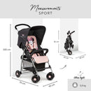 The dimensions of the pink Minnie Sweetheart Hauck Disney Sport Pushchair | Prams, Pushchairs & Travel Systems | Baby Travel Essentials - Clair de Lune UK