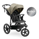 Olive Hauck Runner 3 Pushchair on white background with dadsnet award 2024 logo | Prams & Strollers | Baby Travel Essentials - Clair de Lune UK