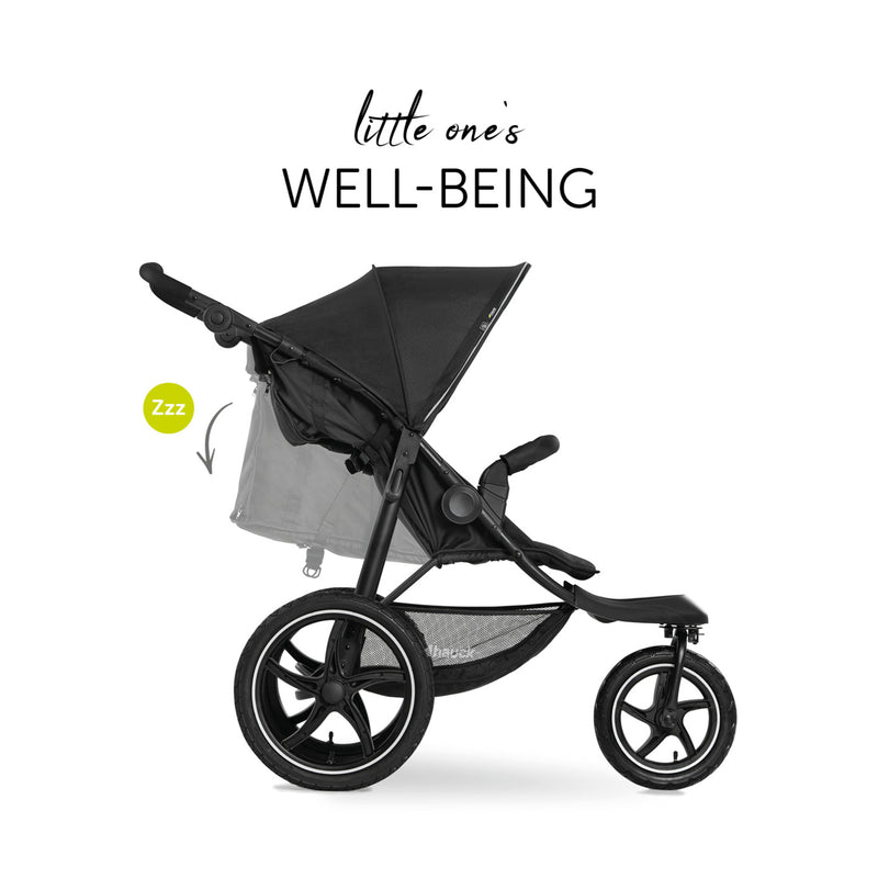 The adjustable back of the Black Hauck Runner 2 Pushchair | Strollers | Pushchairs, Carrycots & Car Seats Baby | Travel Essentials - Clair de Lune UK