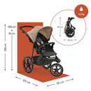 Weight and dimension on the mocha Hauck Runner 2 Pushchair not reclined | Baby Travel Essentials - Clair de Lune UK