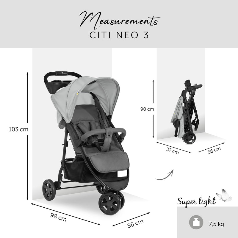 The dimension of the Hauck Citi Neo 3 Pushchair | Strollers, Pushchairs & Prams | Pushchairs, Carrycots & Car Seats Baby | Travel Essentials - Clair de Lune UK