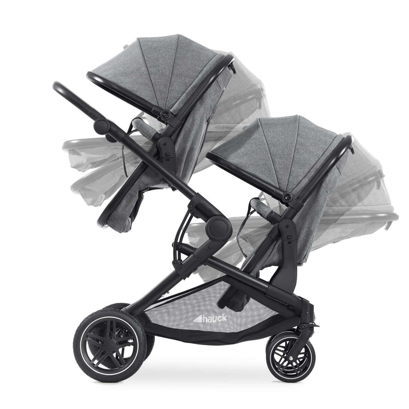 The adjustable seat units of the Hauck Atlantic Twin Tandem Pushchair | Strollers, Pushchairs & Prams | Baby Travel Essentials - Clair de Lune UK