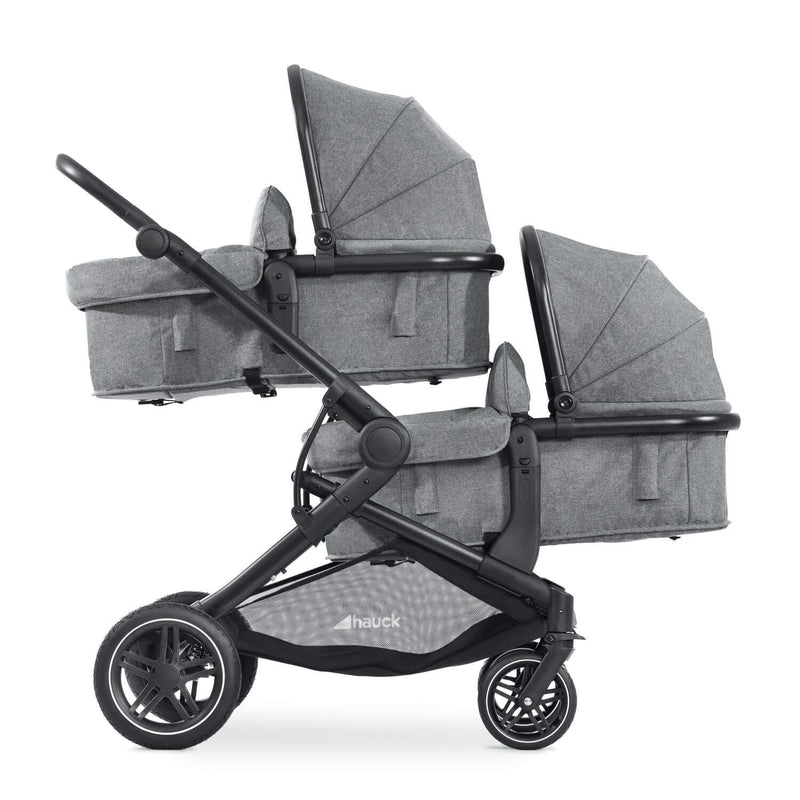 The comfy bassinets of the Hauck Atlantic Twin Tandem Pushchair | Strollers, Pushchairs & Prams | Baby Travel Essentials - Clair de Lune UK
