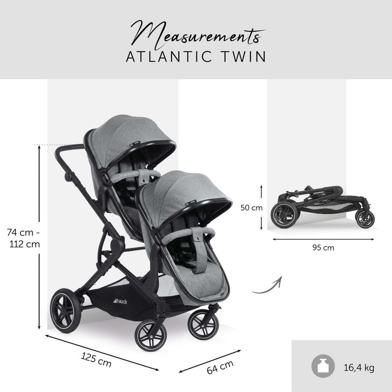 The world-facing position of the Hauck Atlantic Twin Tandem Pushchair | Strollers, Pushchairs & Prams | Baby Travel Essentials - Clair de Lune UK
