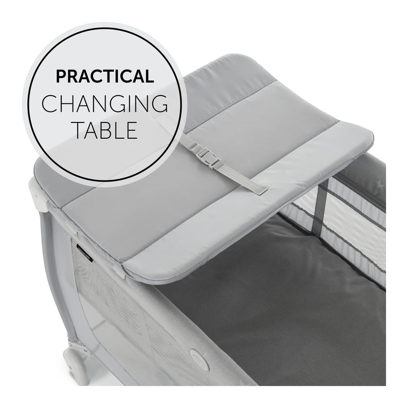 The changing table on the the top of the Grey Star Hauck Play N Relax Centre 4in1 Travel Cot | Travel Cots & Travel Bassinets | Cots, Cot Beds, Toddler & Kid Beds | Nursery Furniture - Clair de Lune UK