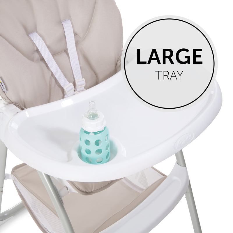 Beige Hauck Compact Sit N Fold High Chair with the depth large tray | Highchairs | Feeding & Weaning - Clair de Lune UK